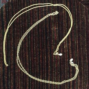 Set of 2 Cookie Lee Long Gold Strand 35" Necklaces